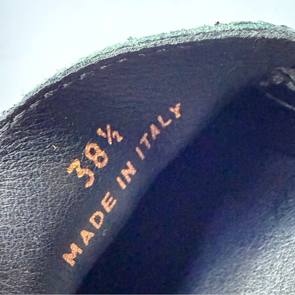 M. Gemi Felize Forest Green Python Snakeskin Embossed Loafers Size 38.5 IT 8 US - Picture 15 of 16